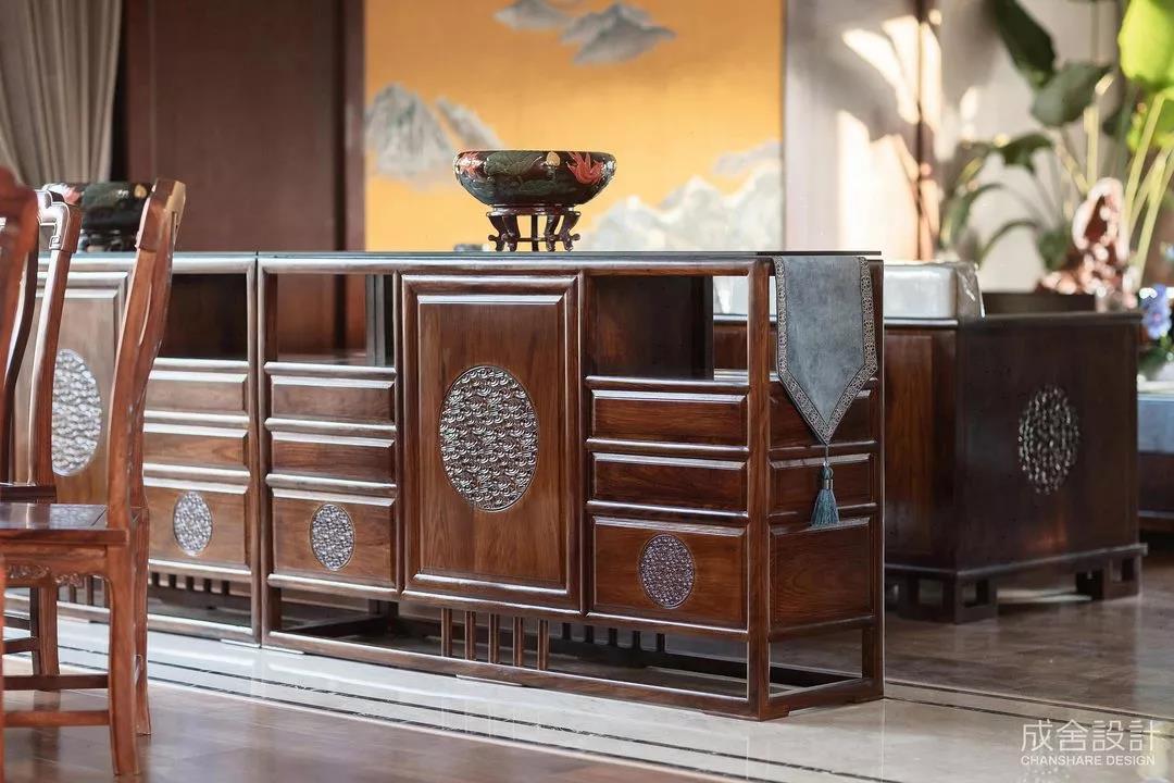 餐邊柜-常州別墅中式裝修 餐邊柜-常州別墅中式裝修